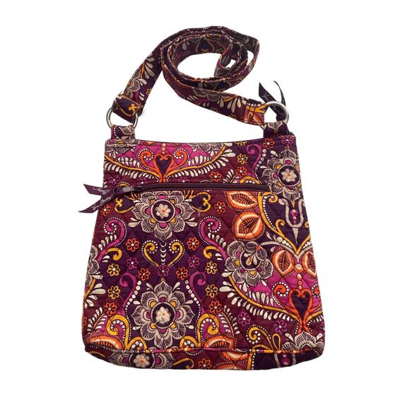 Vera Bradley Handbags - Vera Bradley Safari Sunset Hipster purple pink shoulder bag adjustable strap